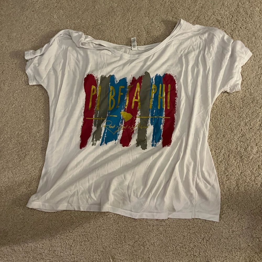 white loose sorority shirt